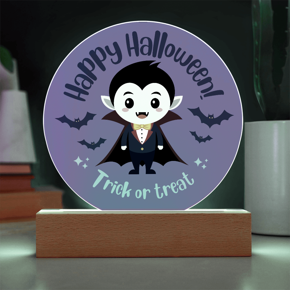 Vampire Halloween - Acrylic LED Circle Plaque