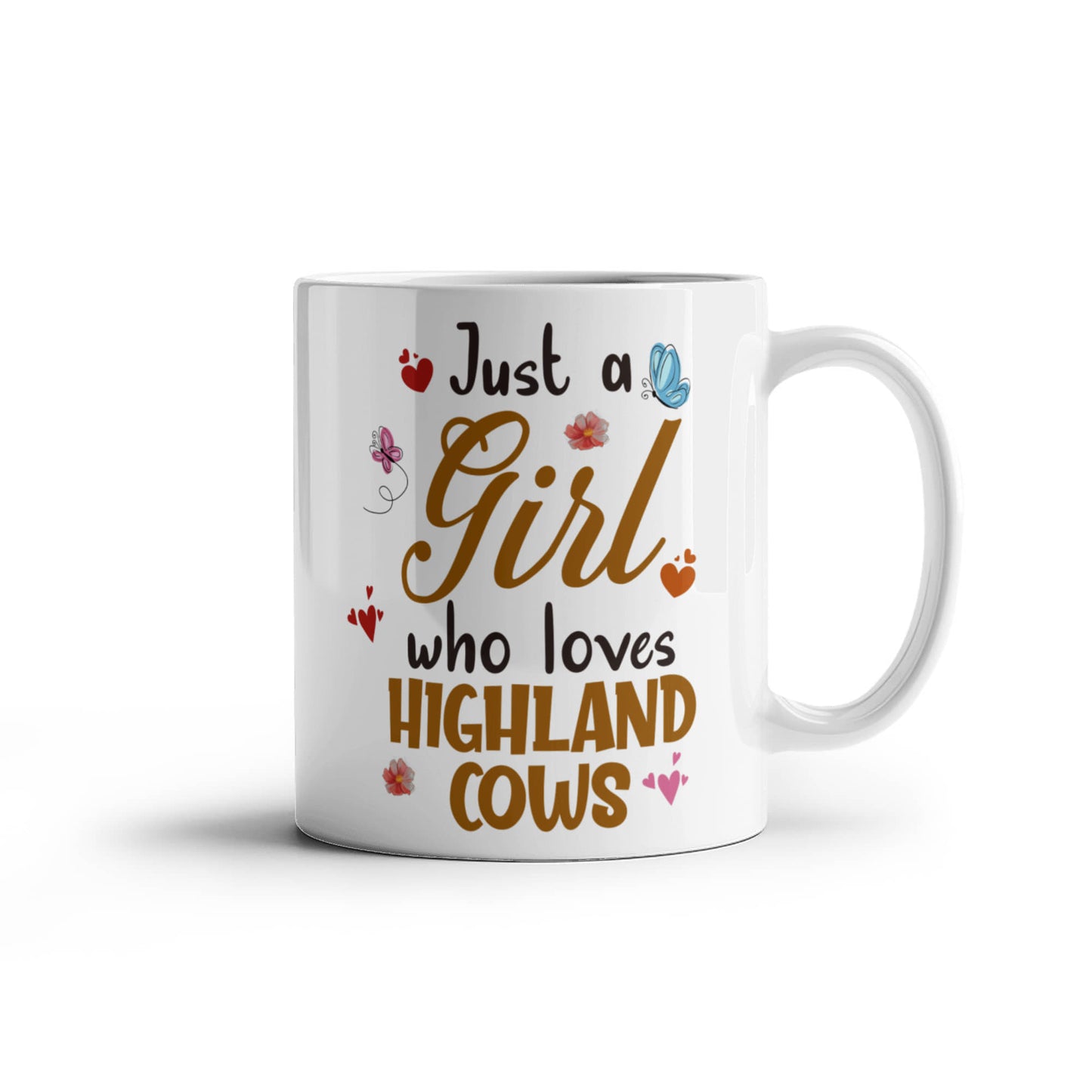 Just a Girl Who Loves Highland Cows - White Ceramic Mug