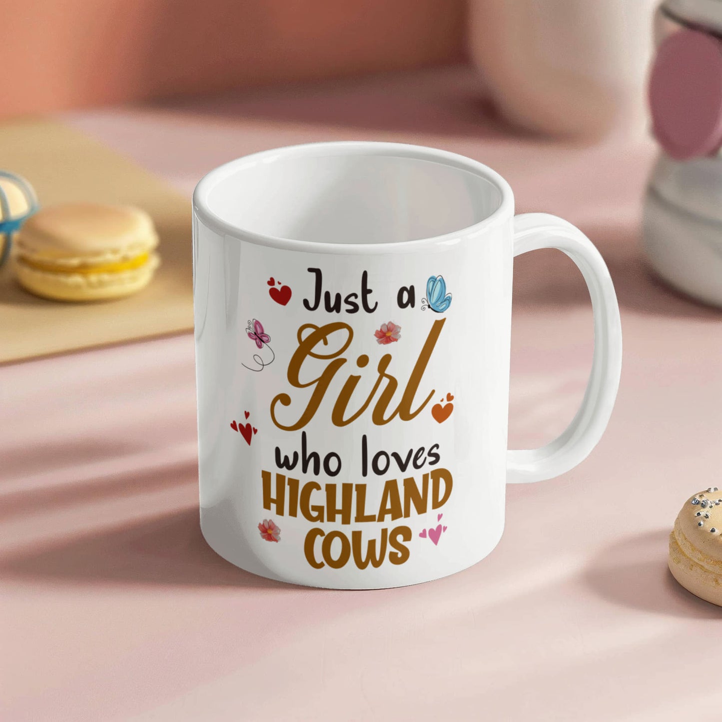 Just a Girl Who Loves Highland Cows - White Ceramic Mug