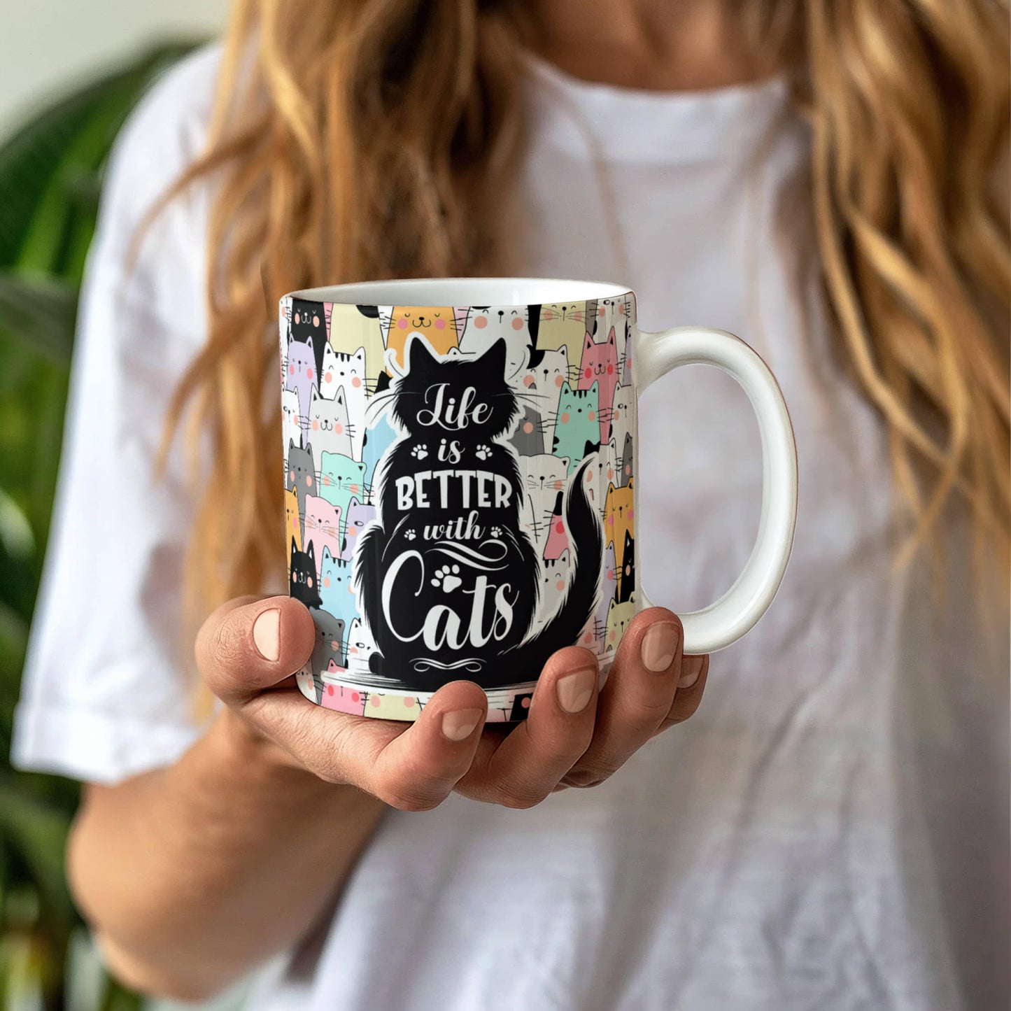 Life Is Better With Cats - White Ceramic Mug