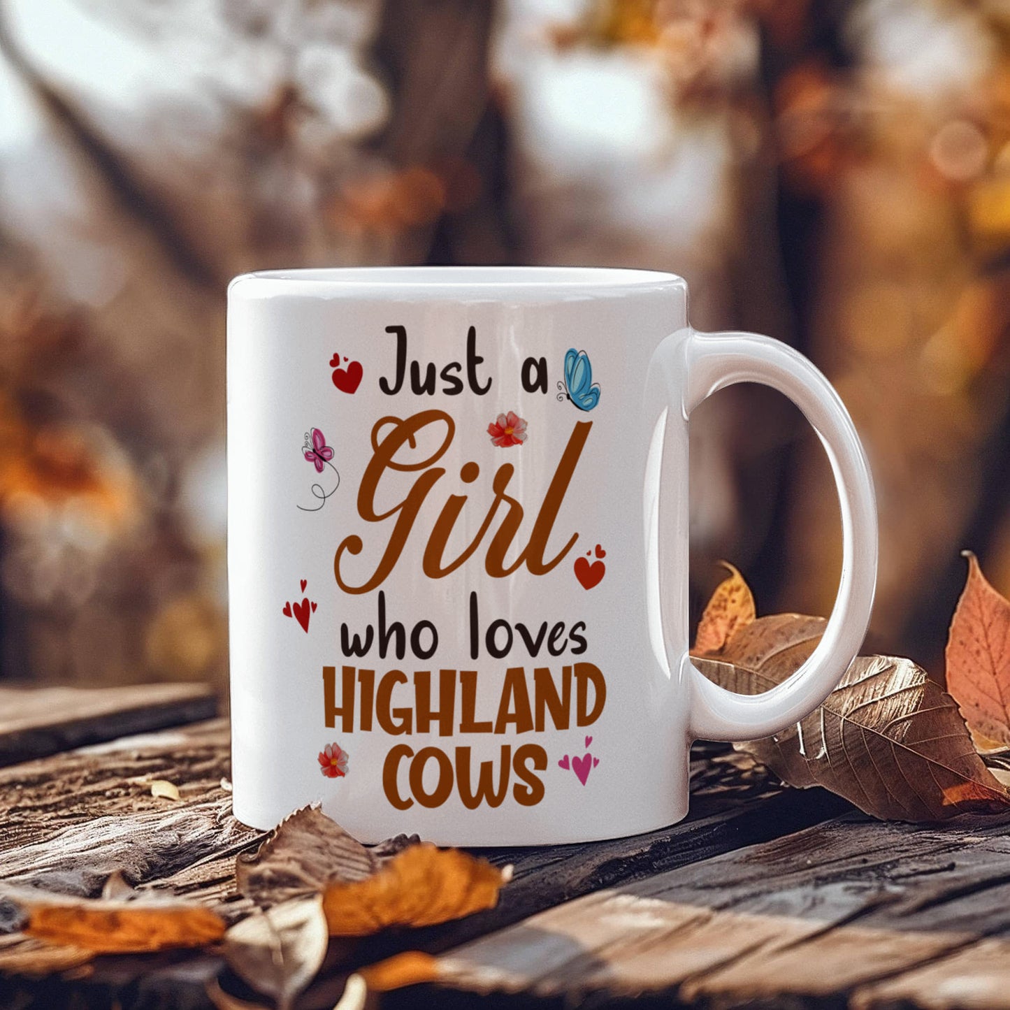 Just a Girl Who Loves Highland Cows - White Ceramic Mug