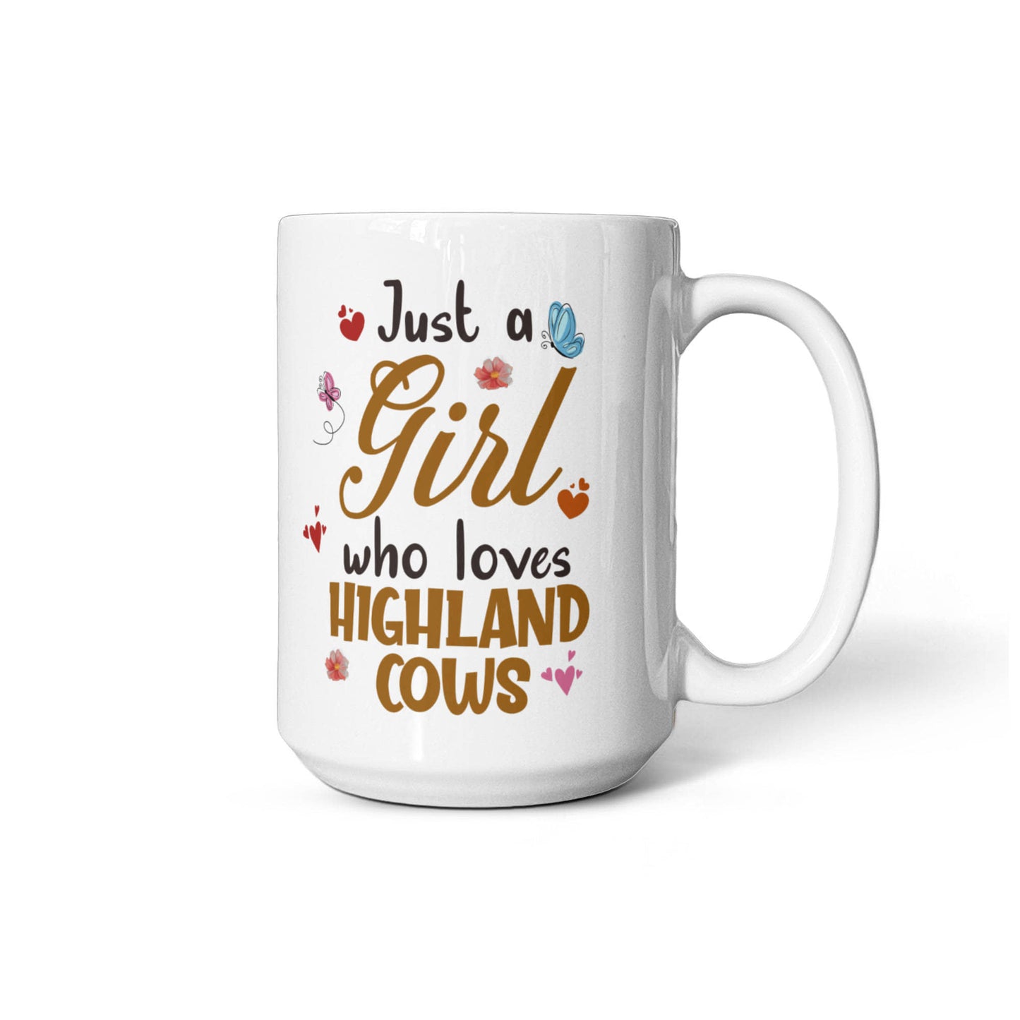 Just a Girl Who Loves Highland Cows - White Ceramic Mug