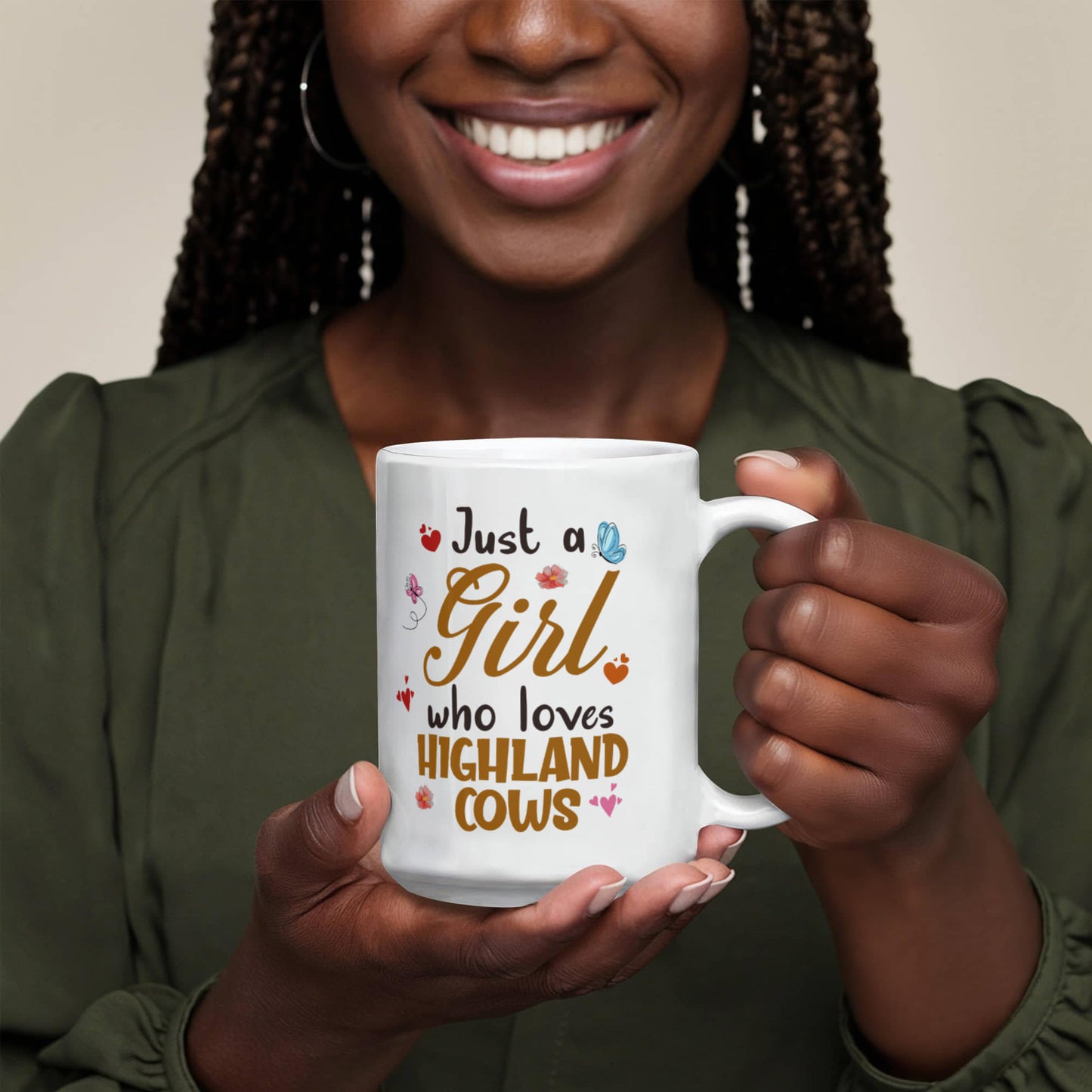 Just a Girl Who Loves Highland Cows - White Ceramic Mug