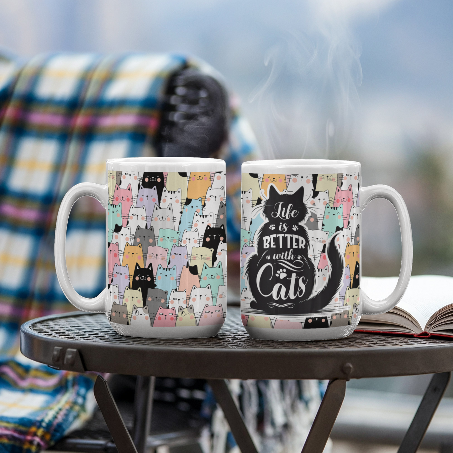 Life Is Better With Cats - White Ceramic Mug