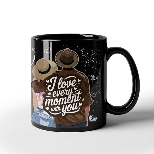 I Love Every Moment With You - Black Ceramic Mug