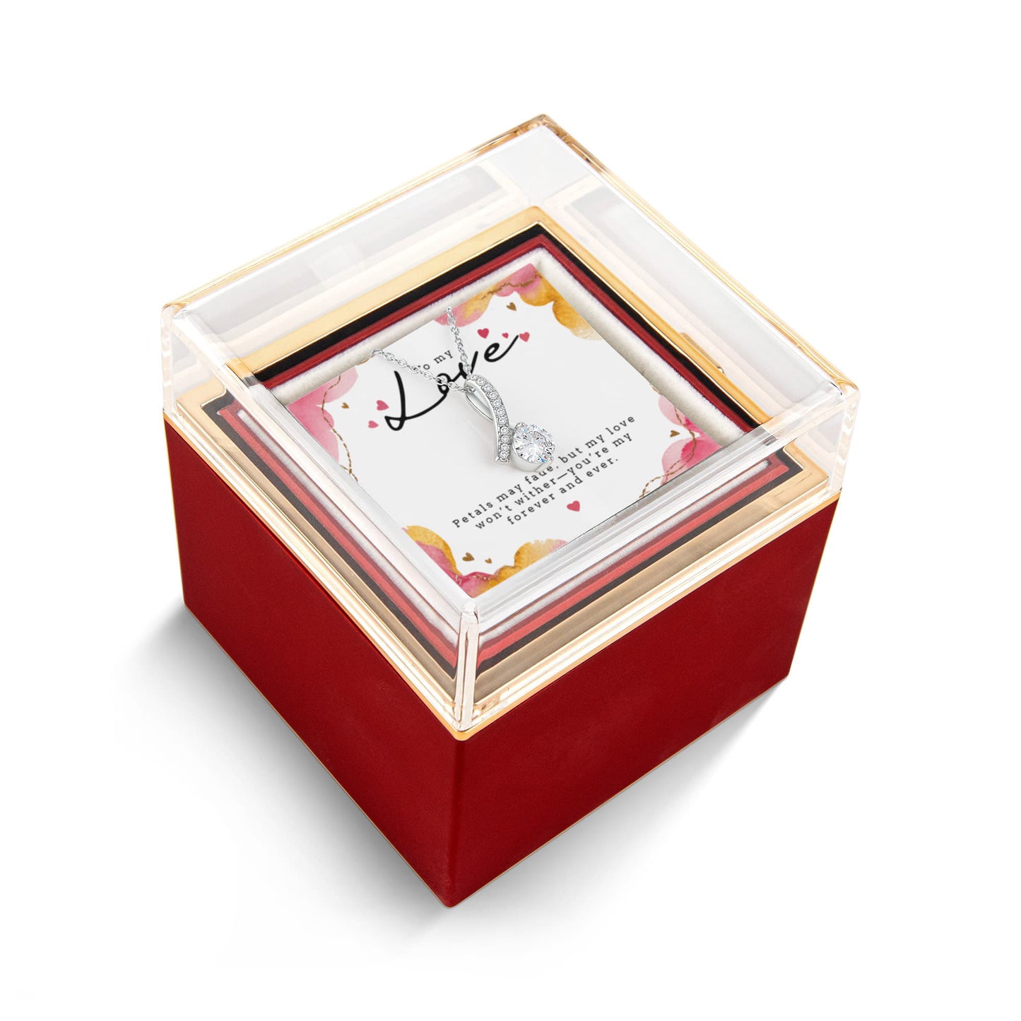 To My Love - Alluring Beauty Necklace with Rotating Rose Gift Box