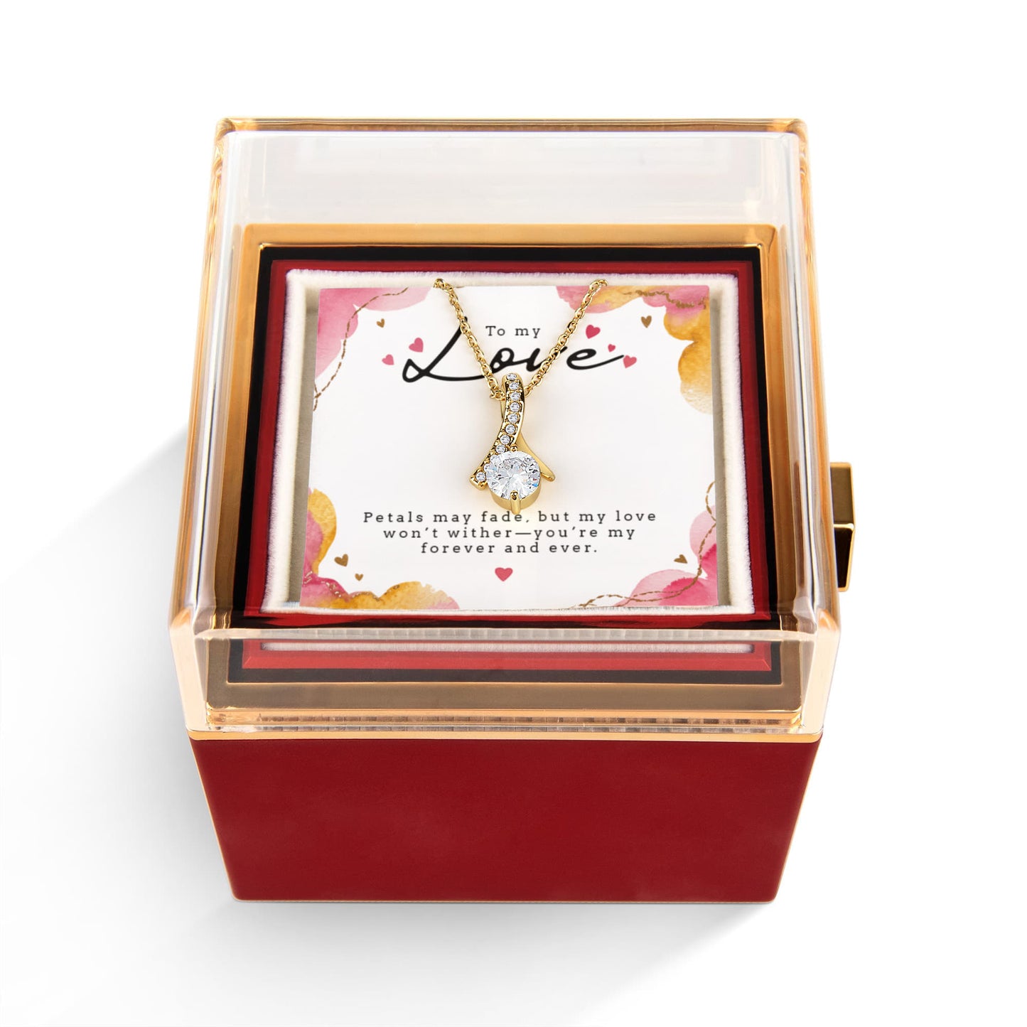 To My Love - Alluring Beauty Necklace with Rotating Rose Gift Box