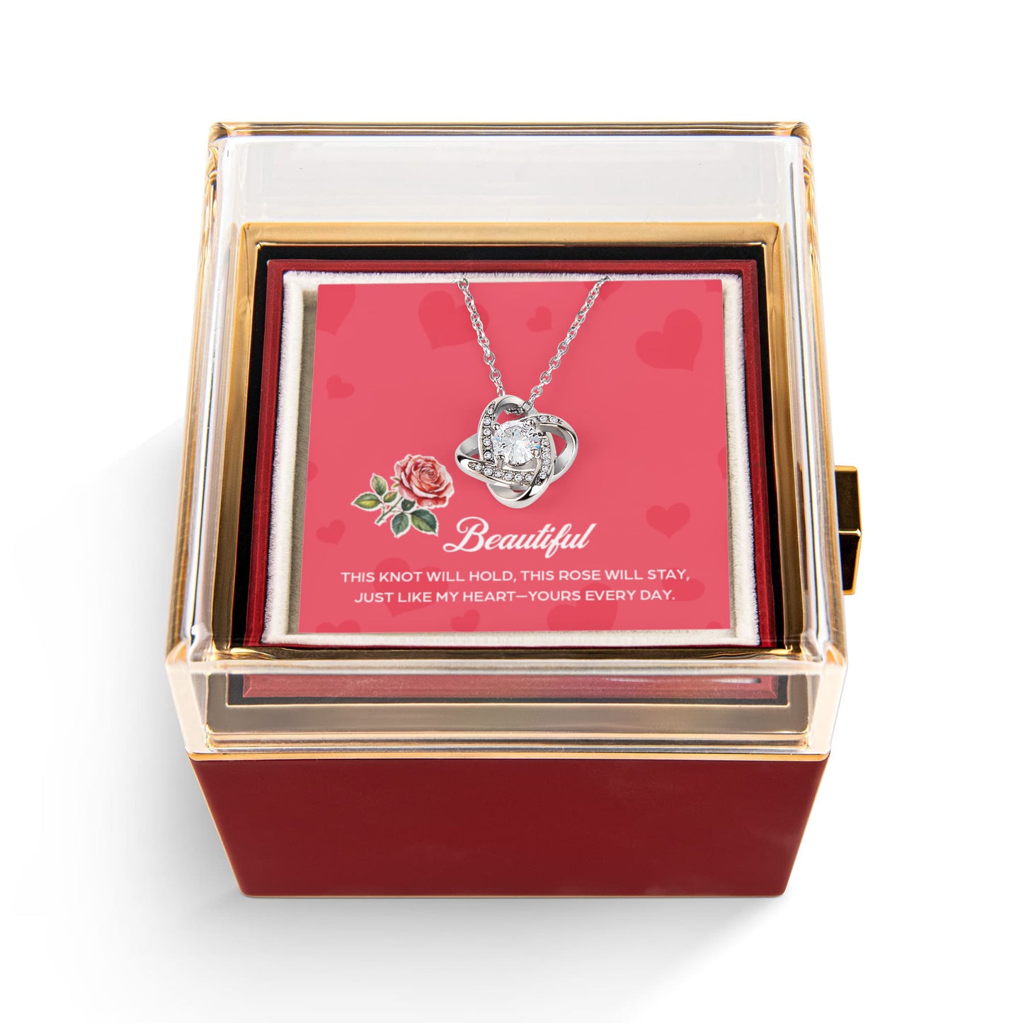 Beautiful - Love Knot Rotating Rose Gift Box