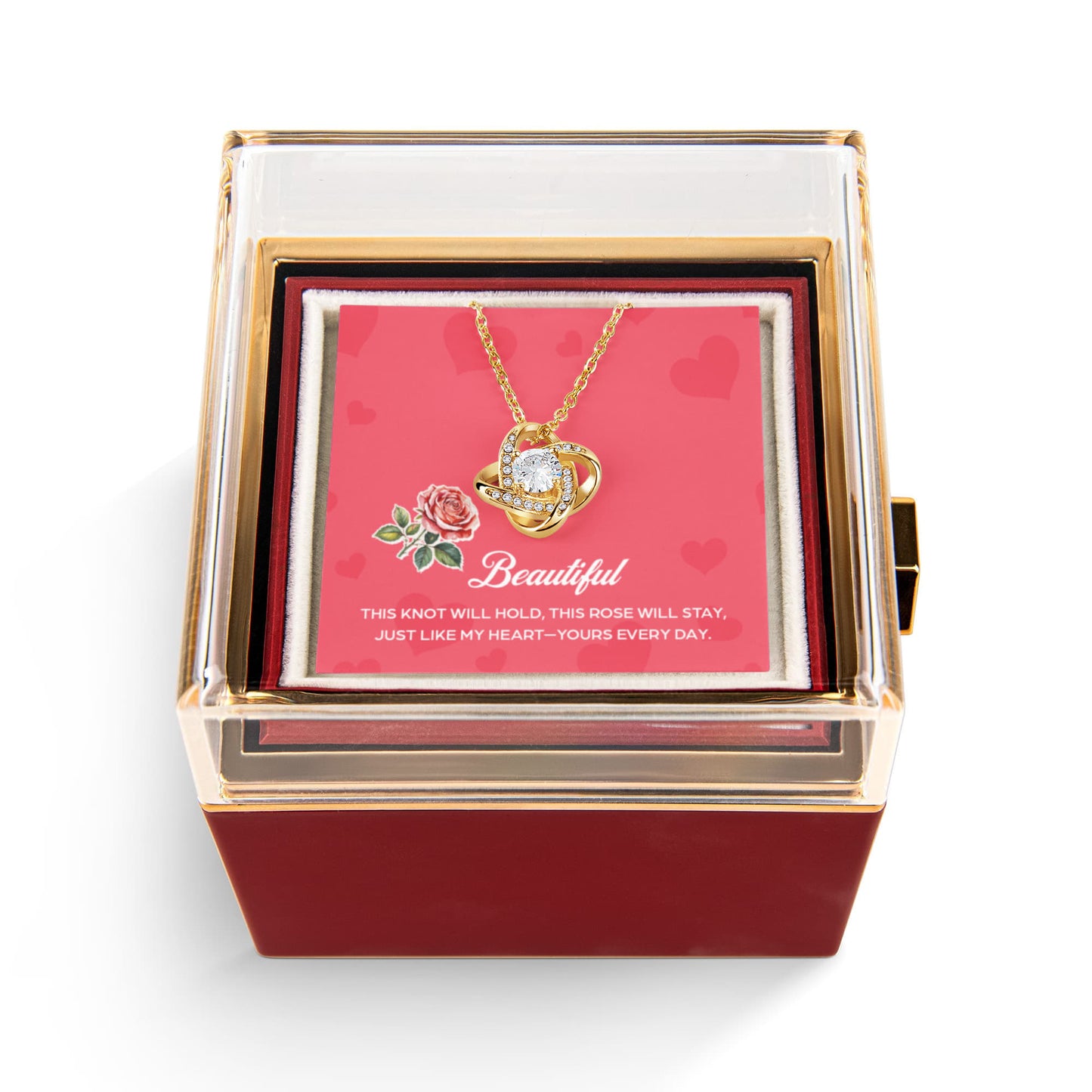 Beautiful - Love Knot Rotating Rose Gift Box