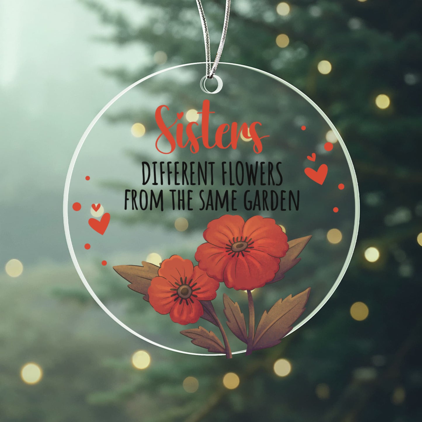 Sisters - Acrylic Circle Ornament