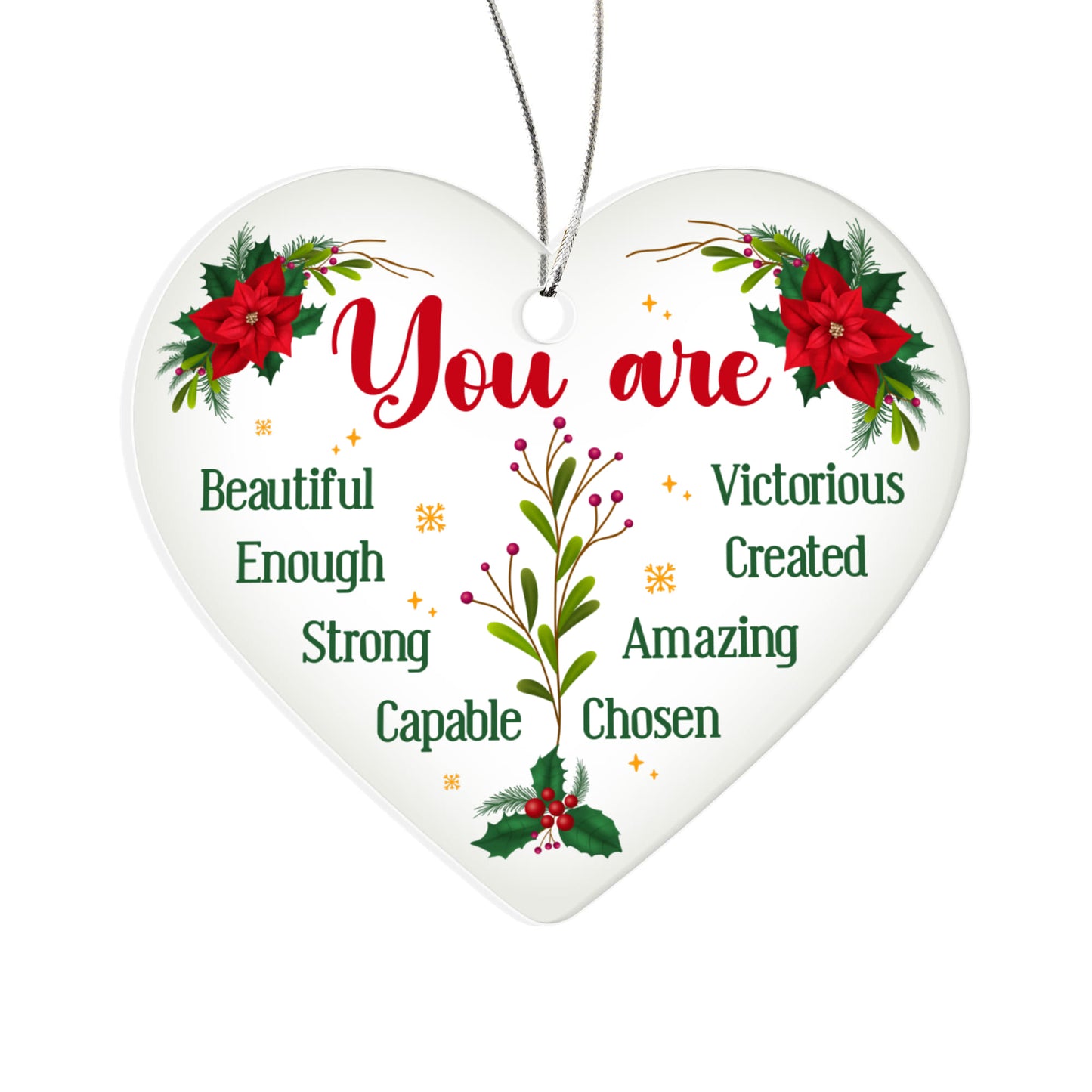 You Are Beautiful - Acrylic Heart Ornament