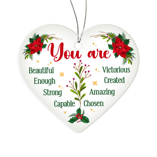 You Are Beautiful - Acrylic Heart Ornament