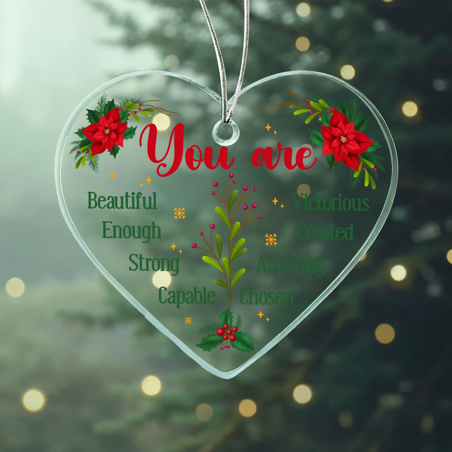 You Are Beautiful - Acrylic Heart Ornament