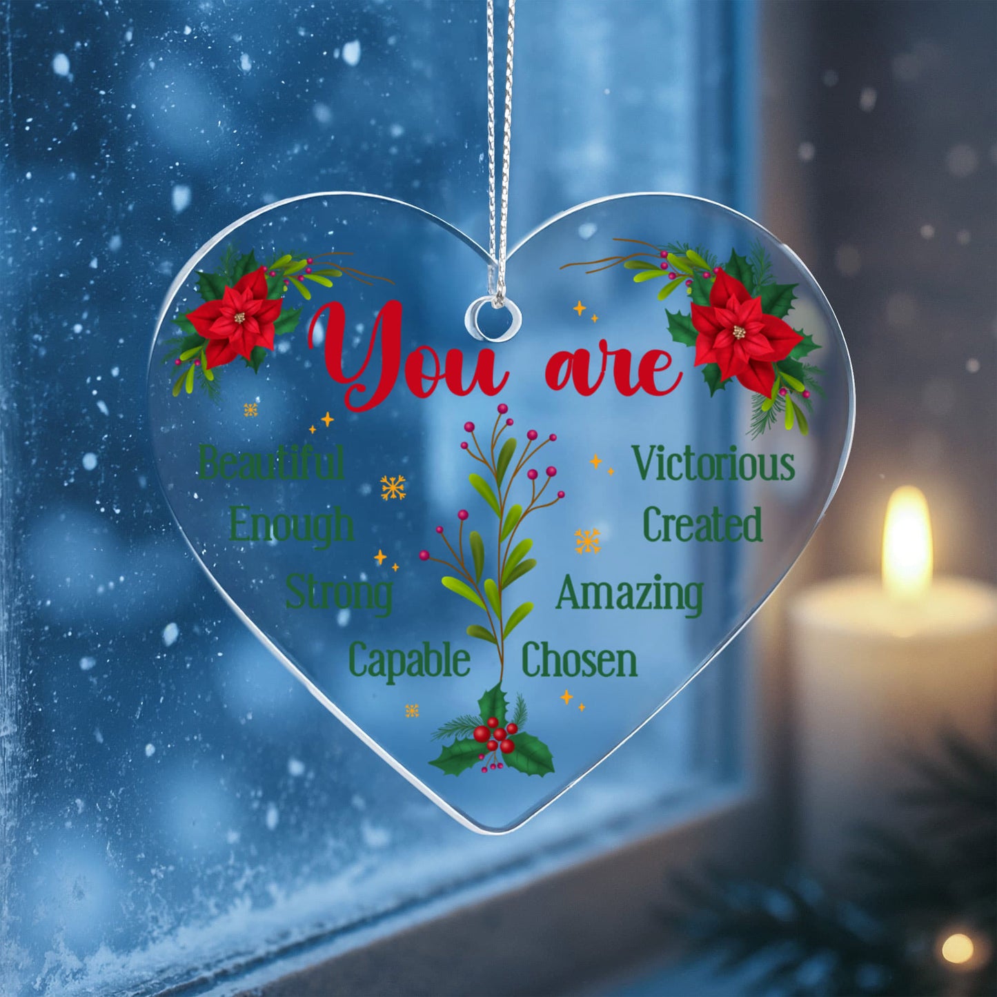 You Are Beautiful - Acrylic Heart Ornament