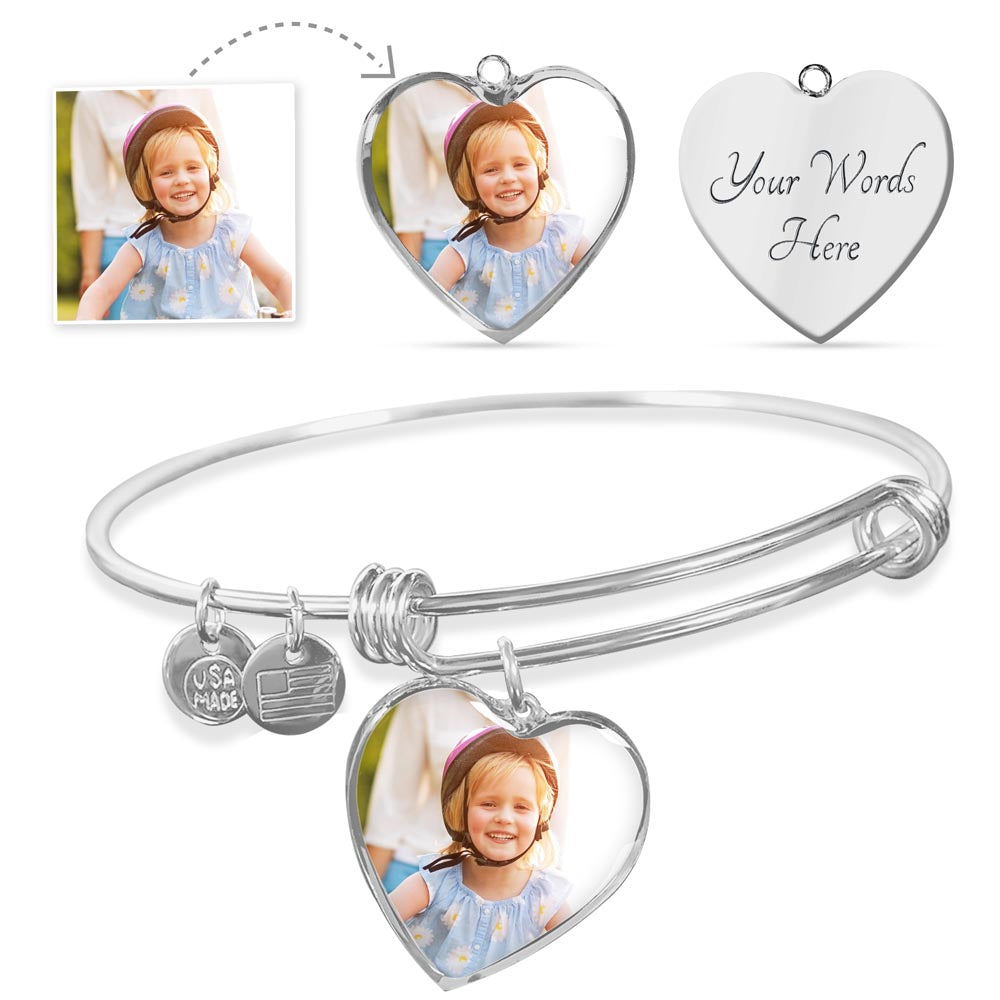 Heart Bangle Bracelet Customized