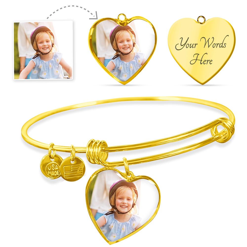 Heart Bangle Bracelet Customized