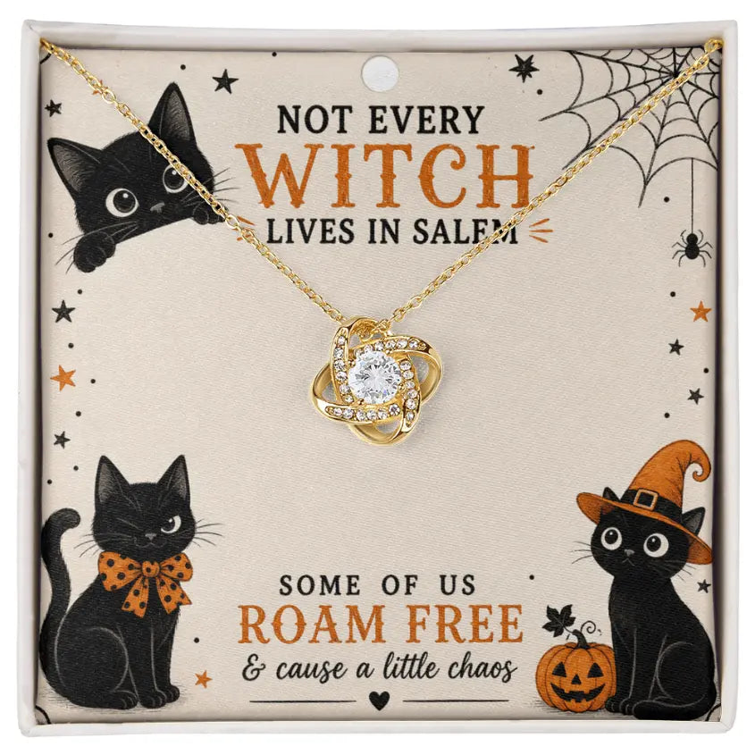 Haunted Girls Club Halloween Necklace - 14K White Gold & 18K Gold Steel