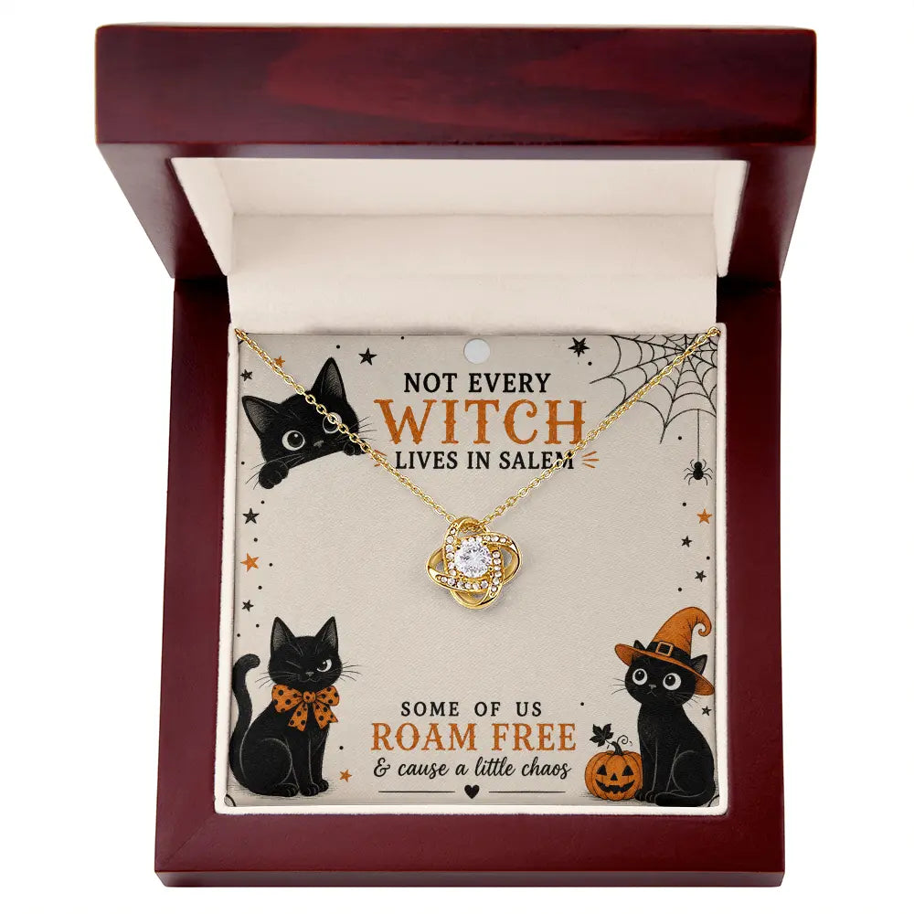Haunted Girls Club Halloween Necklace - 14K White Gold & 18K Gold Steel