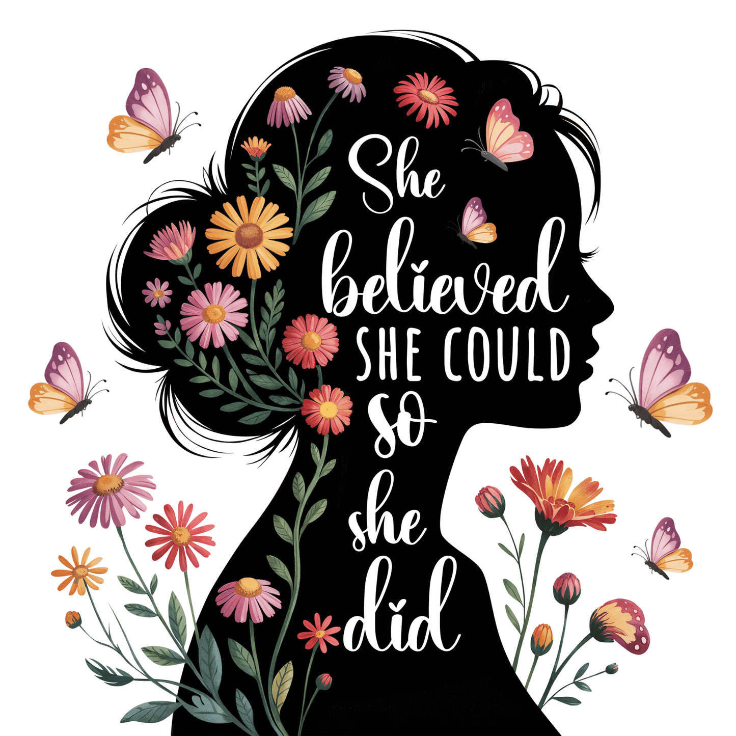 She Believed She Could - Acrylic Block Keepsake Display 6" x 6"